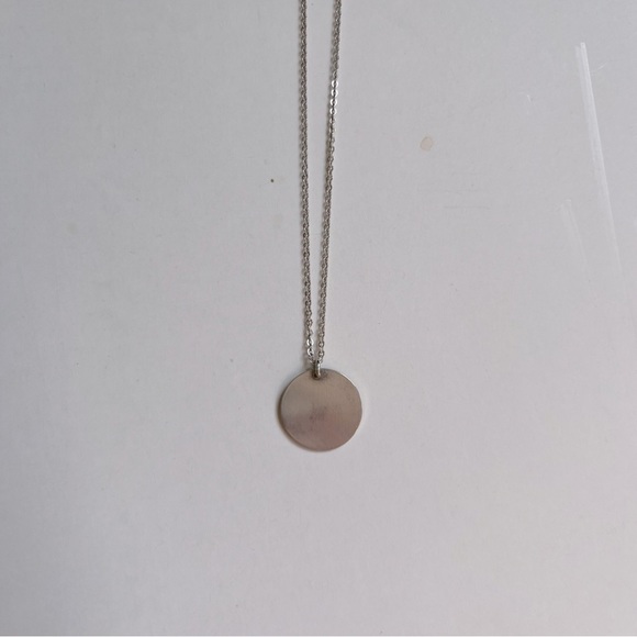 GLDN Blank Vollmund 13mm Disk Necklace Sterling Silver 17-19” - Picture 3 of 6